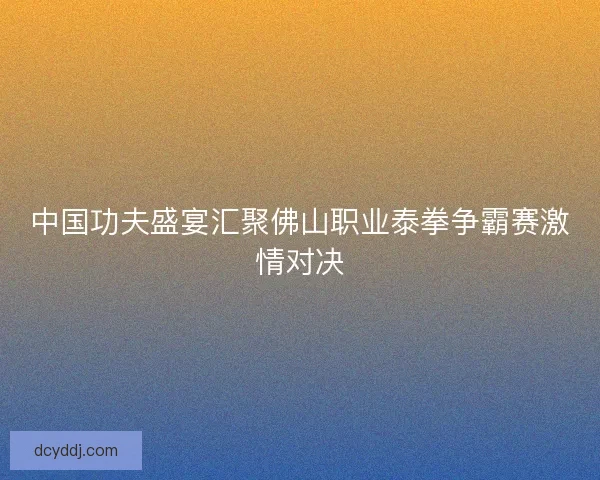 中国功夫盛宴汇聚佛山职业泰拳争霸赛激情对决
